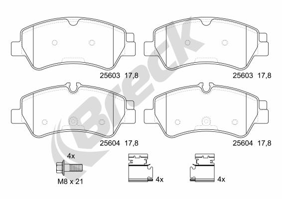 Set placute frana,frana disc 25603 00 703 00 BRECK